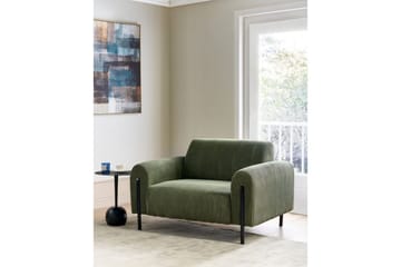 Fåtölj Askim - Olivgrön, Svart/Manchestertyg - Möbler - Fåtölj & stolar - Fåtölj