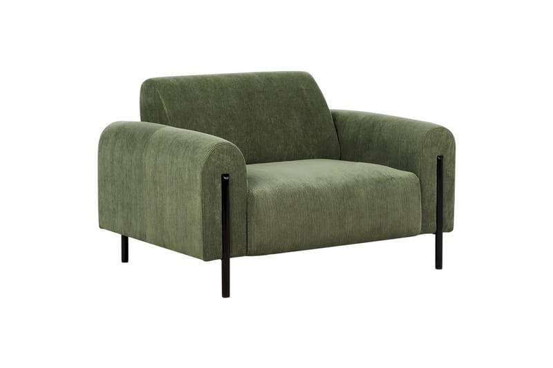 Fåtölj Askim - Olivgrön, Svart/Manchestertyg - Möbler - Fåtölj & stolar - Fåtölj