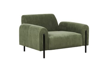 Fåtölj Askim - Olivgrön, Svart/Manchestertyg - Möbler - Fåtölj & stolar - Fåtölj