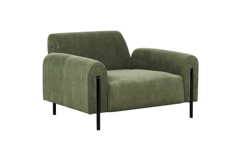 Fåtölj Askim - Olivgrön, Svart/Manchestertyg - Möbler - Fåtölj & stolar - Fåtölj