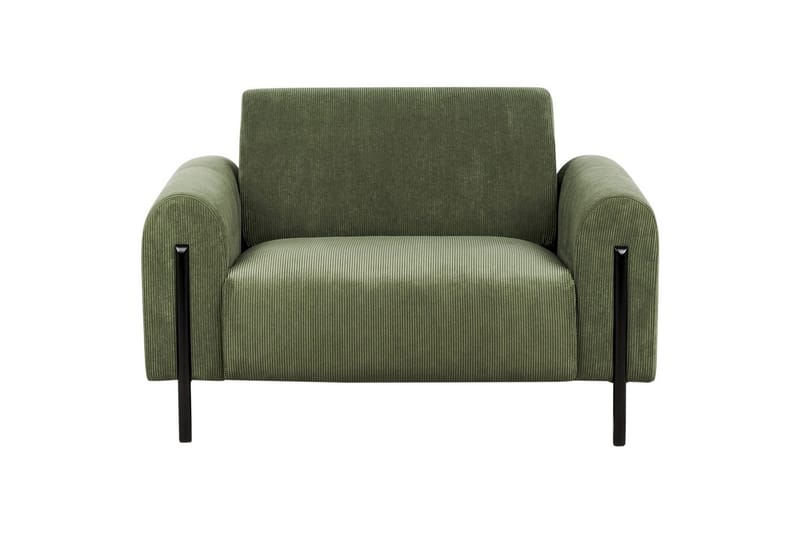 Fåtölj Askim - Olivgrön, Svart/Manchestertyg - Möbler - Fåtölj & stolar - Fåtölj