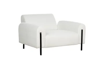 Fåtölj Askim - Vit, Svart/Bouclé - Möbler - Fåtölj & stolar - Fåtölj