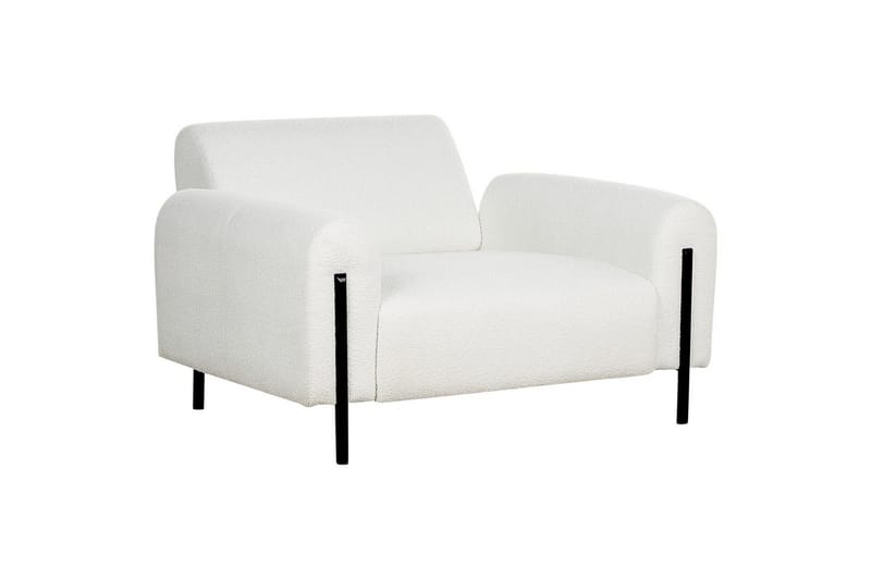 Fåtölj Askim - Vit, Svart/Bouclé - Möbler - Fåtölj & stolar - Fåtölj