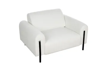 Fåtölj Askim - Vit, Svart/Bouclé - Möbler - Fåtölj & stolar - Fåtölj