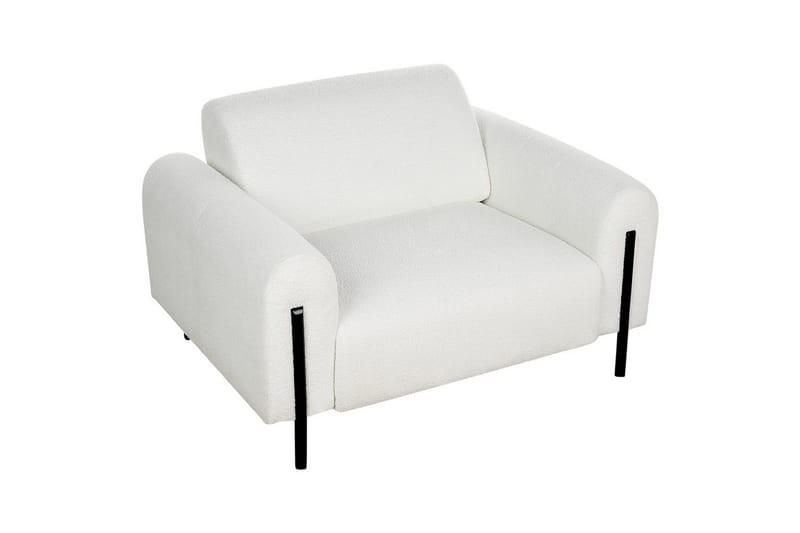 Fåtölj Askim - Vit, Svart/Bouclé - Möbler - Fåtölj & stolar - Fåtölj