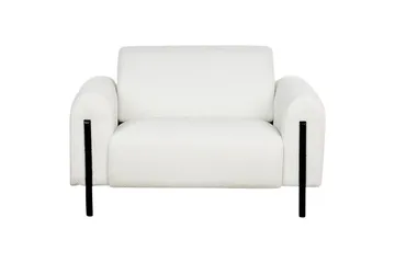 Fåtölj Askim - Vit, Svart/Bouclé - Möbler - Fåtölj & stolar - Fåtölj