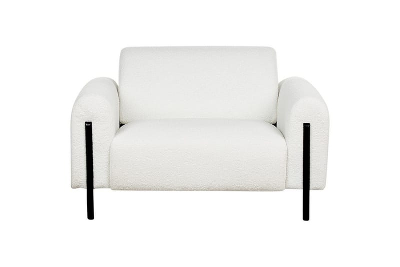 Fåtölj Askim - Vit, Svart/Bouclé - Möbler - Fåtölj & stolar - Fåtölj