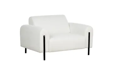 Fåtölj Askim - Vit, Svart/Bouclé - Möbler - Fåtölj & stolar - Fåtölj