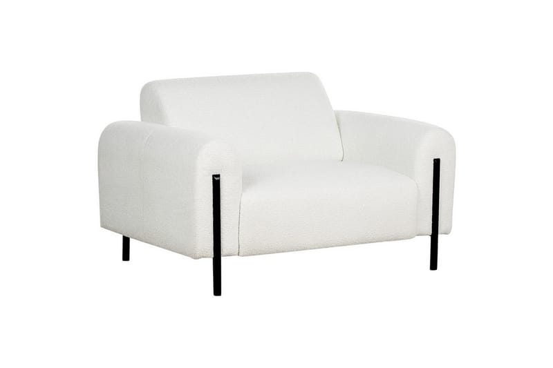 Fåtölj Askim - Vit, Svart/Bouclé - Möbler - Fåtölj & stolar - Fåtölj