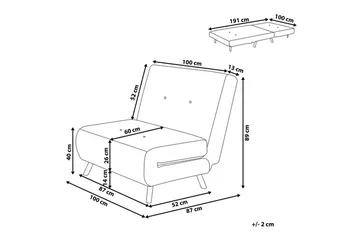Bäddsoffa Farris - Beige, Silver - Möbler - Fåtölj & stolar - Fåtölj - Bäddfåtölj
