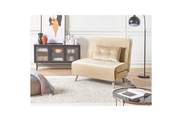 Bäddsoffa Farris - Beige, Silver - Möbler - Fåtölj & stolar - Fåtölj - Bäddfåtölj