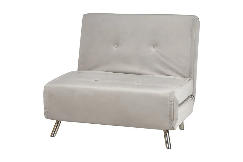 Bäddsoffa Farris - Grå/Silver - Möbler - Fåtölj & stolar - Fåtölj - Sammetsfåtölj