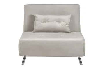 Bäddsoffa Farris - Grå/Silver - Möbler - Fåtölj & stolar - Fåtölj - Sammetsfåtölj