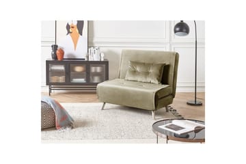 Bäddsoffa Farris - Grön/Silver - Möbler - Fåtölj & stolar - Fåtölj - Bäddfåtölj