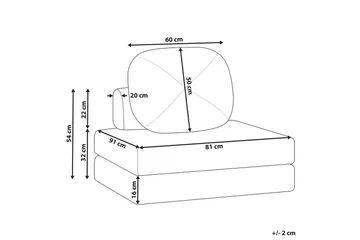 Bäddsoffa Olden - Beige/Polyester, 81x182 cm - Möbler - Fåtölj & stolar - Fåtölj - Bäddfåtölj