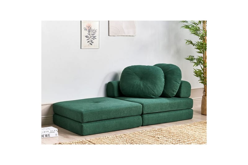 Bäddsoffa Olden - Grön/Polyester, 81x182 cm - Möbler - Fåtölj & stolar - Fåtölj - Bäddf�åtölj