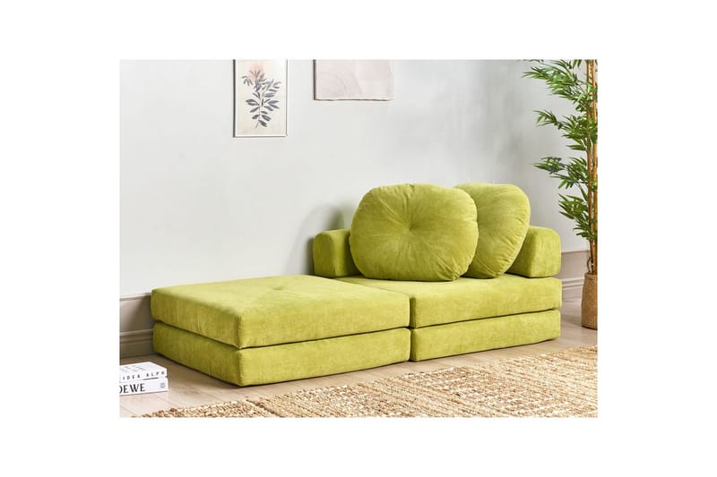 Bäddsoffa Olden - Ljusgrön/Manchestertyg, 81x182 cm - Möbler - Fåtölj & stolar - Fåtölj - Bäddfåtölj