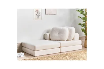 Bäddsoffa Olden - Vit/Bouclé, 81x182 cm - Möbler - Fåtölj & stolar - Fåtölj - Bäddfåtölj
