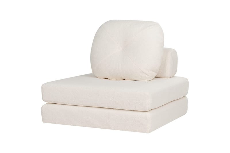Bäddsoffa Olden - Vit/Bouclé, 81x182 cm - Möbler - Fåtölj & stolar - Fåtölj - Bäddfåtölj
