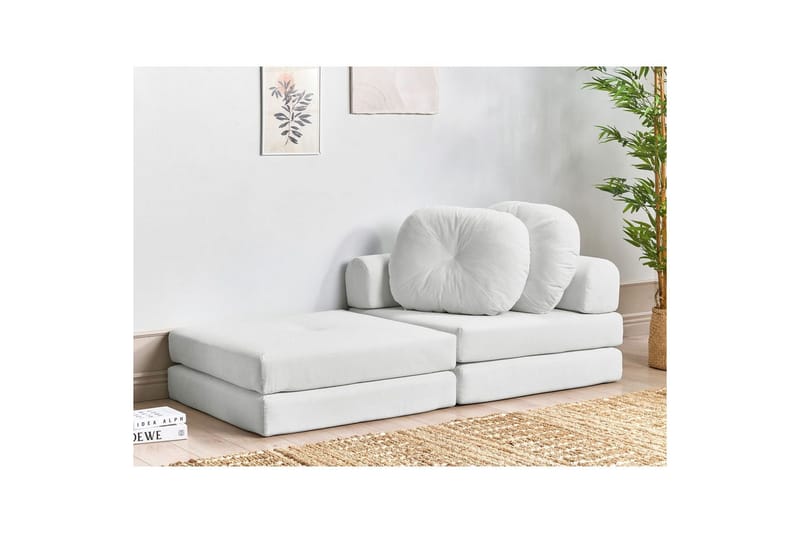 Bäddsoffa Olden - Vit/Manchestertyg, 81x182 cm - Möbler - Fåtölj & stolar - Fåtölj - Bäddfåtölj