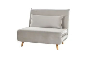 Bäddsoffa Setten - Grå, ljust trä - Möbler - Fåtölj & stolar - Fåtölj - Bäddfåtölj