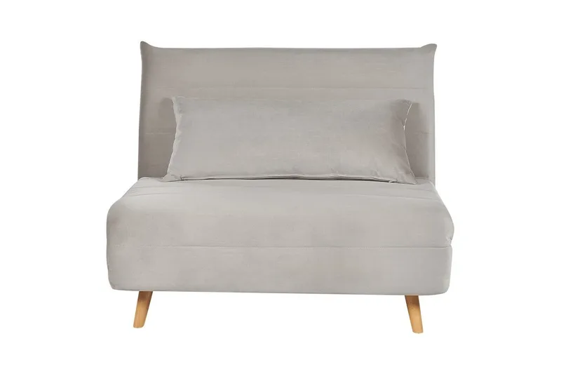 Bäddsoffa Setten, Grå, ljust trä