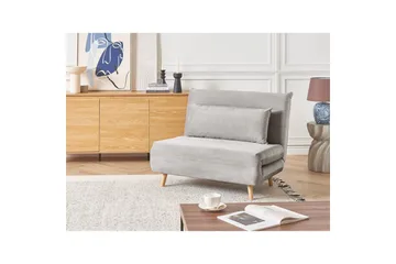 Bäddsoffa Setten - Grå, ljust trä - Möbler - Fåtölj & stolar - Fåtölj - Bäddfåtölj