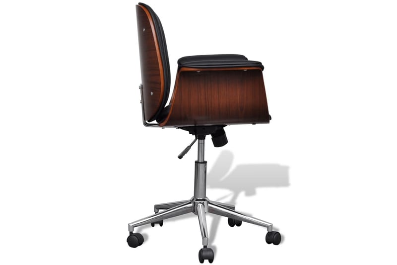 Fåtölj böjträ och konstläder - Svart - Kontorsstol & skrivbordsstol