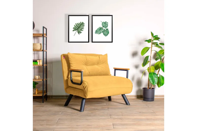 Alfredton Bäddfåtölj 175x60 cm, Senapsgul