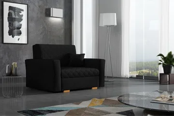 Bensbyn Bäddfåtölj Rutmönster - Svart - Möbler - Fåtölj & stolar - Fåtölj - Bäddfåtölj