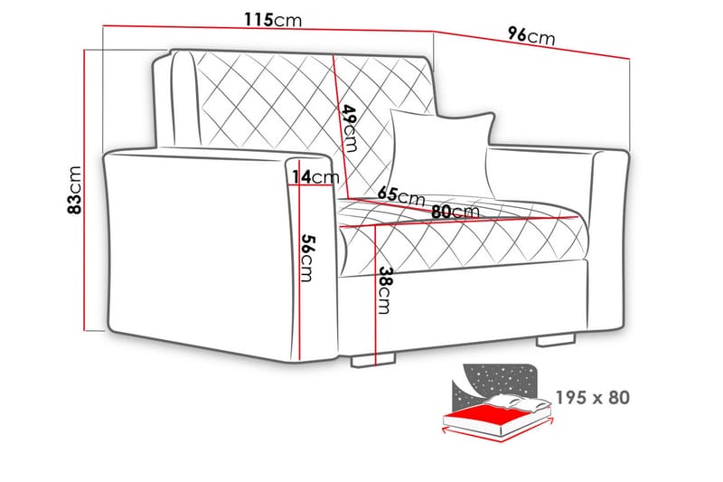 Bensbyn Bäddfåtölj Rutmönster - Svart - Möbler - Fåtölj & stolar - Fåtölj - Bäddfåtölj