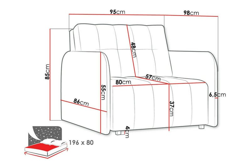 Denegal Bäddfåtölj Dark grey - Möbler - Fåtölj & stolar - Fåtölj - Bäddfåtölj