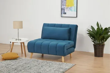 Douvrin Bäddfåtölj - Sammet/Blå/Natur - Möbler - Fåtölj & stolar - Fåtölj - Bäddfåtölj