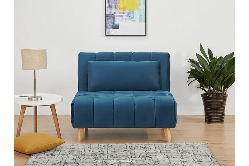 Douvrin Bäddfåtölj - Sammet/Blå/Natur - Möbler - Fåtölj & stolar - Fåtölj - Bäddfåtölj