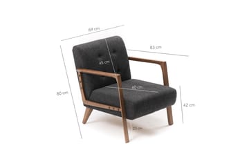 Barrion Fåtölj med Armstöd - Grå - Möbler - Fåtölj & stolar - Fåtölj