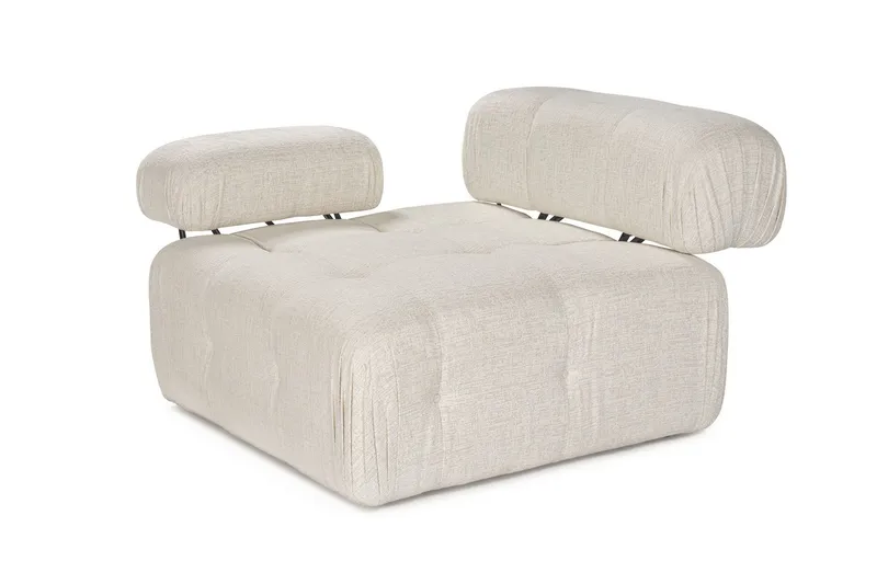 Belgin Vänstermodul / Fåtölj med utfällbara armstöd och ryggstöd - Cream - Möbler - Fåtölj & stolar - Fåtölj