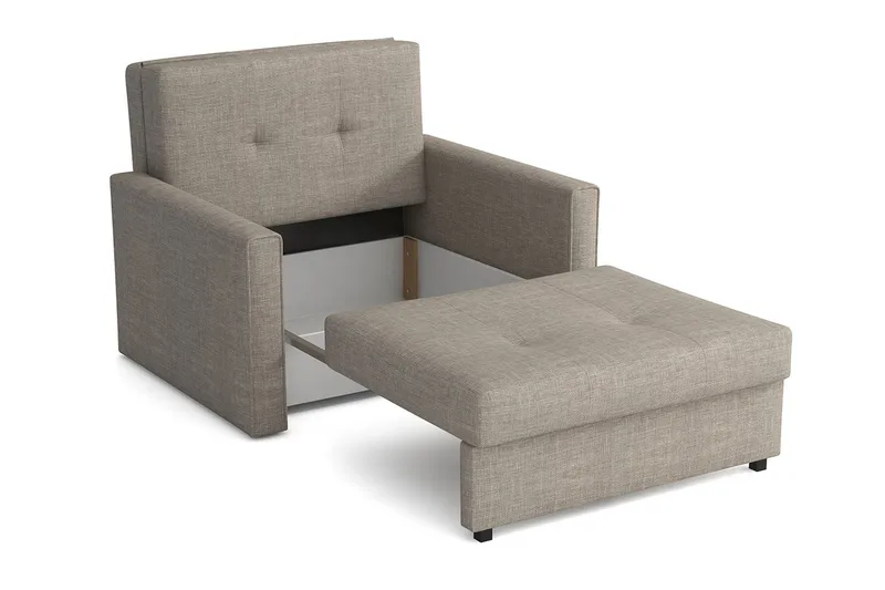 Bensbyn 2-sits Bäddsoffa 80x196 cm med Förvaring i Tyg - Grå - Möbler - Soffa - Bäddsoffa - 2 sits bäddsoffa