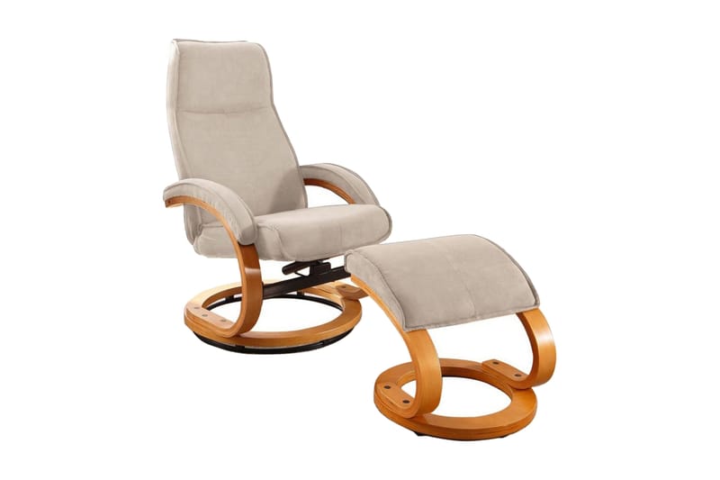 Pasha Reclinerfåtölj Microfiber, Beige/Trä