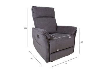 Reclinerfåtölj Gerry Grå - Möbler - Fåtölj & stolar - Fåtölj - Biofåtölj & reclinerfåtölj