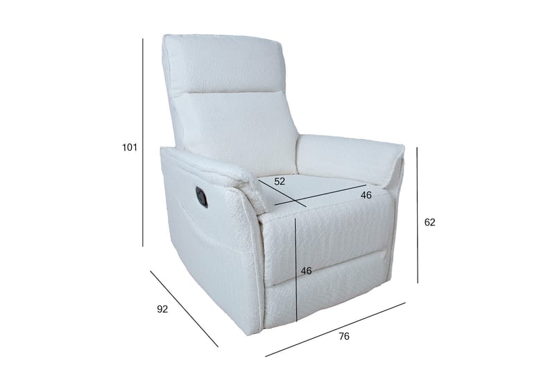 Reclinerfåtölj Gerry Vit - Möbler - Fåtölj & stolar - Fåtölj - Biofåtölj & reclinerfåtölj