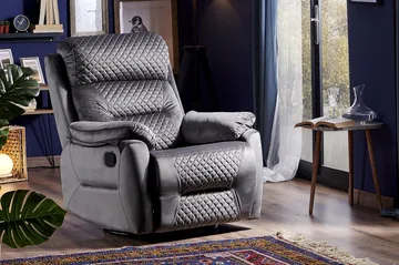 Reclinerfåtölj - Mörkgrå - Möbler - Fåtölj & stolar - Fåtölj - Biofåtölj & reclinerfåtölj