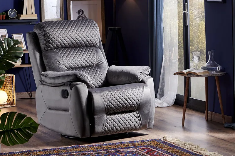 Reclinerfåtölj - Mörkgrå - Möbler - Fåtölj & stolar - Fåtölj - Biofåtölj & reclinerfåtölj