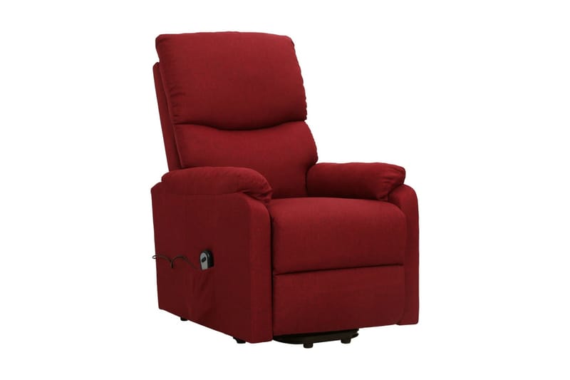 Reclinerfåtölj med uppresningshjälp vinröd tyg - Röd - Biofåtölj & reclinerfåtölj