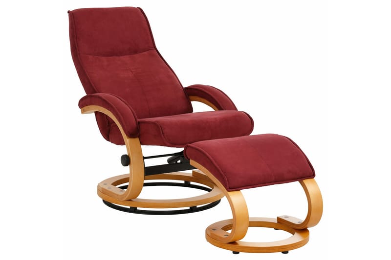 Reclinerfåtölj Palina Microfiber - Röd|Trä - Möbler - Fåtölj & stolar - Fåtölj - Biofåtölj & reclinerfåtölj