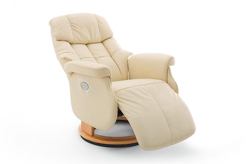 Reclinerfåtölj Pelzer - Beige - Biofåtölj & reclinerfåtölj - Skinnfåtölj & läderfåtölj