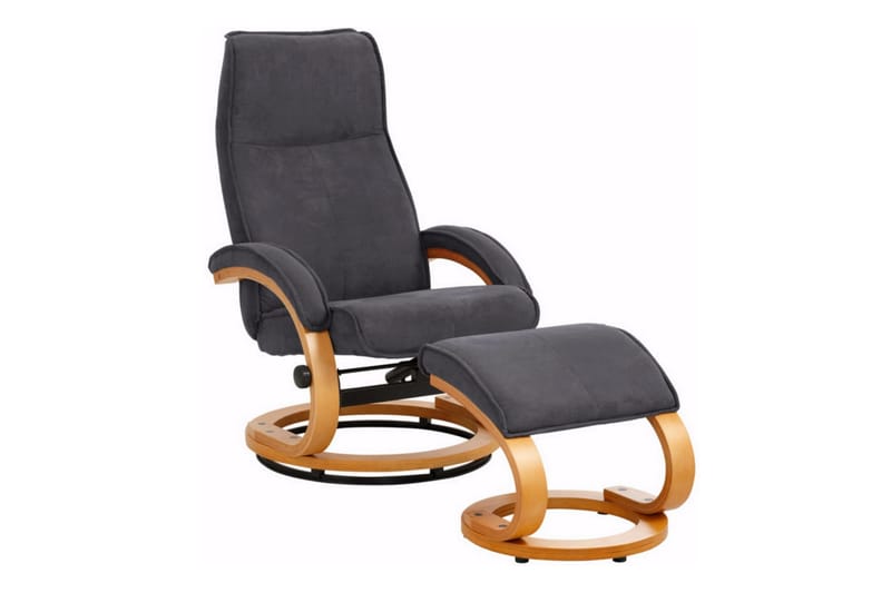 Reclinerfåtölj Palina Microfiber - Grå|Trä - Möbler - Fåtölj & stolar - Fåtölj - Biofåtölj & reclinerf�åtölj