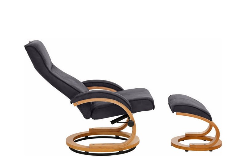 Reclinerfåtölj Palina Microfiber - Grå|Trä - Möbler - Fåtölj & stolar - Fåtölj - Biofåtölj & reclinerfåtölj