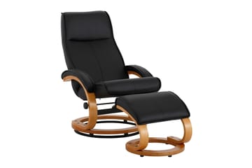 Reclinerfåtölj Palina Konstläder - Grå|Trä - Möbler - Fåtölj & stolar - Fåtölj - Biofåtölj & reclinerfåtölj