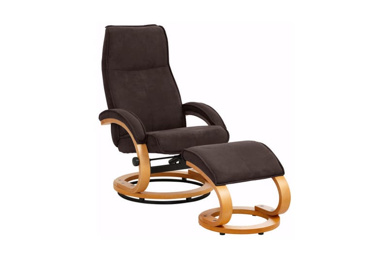 Reclinerfåtölj Palina Microfiber - Brun/Trä - Möbler - Fåtölj & stolar - Fåtölj - Biofåtölj & reclinerfåtölj