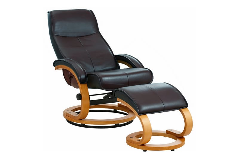 Reclinerfåtölj Palina Läder - Grå - Möbler - Fåtölj & stolar - Fåtölj - Biofåtölj & reclinerfåtölj